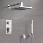 Remer SFH88 Rain Shower System with Handheld, Square Rain Shower Head, Shower Faucet Set